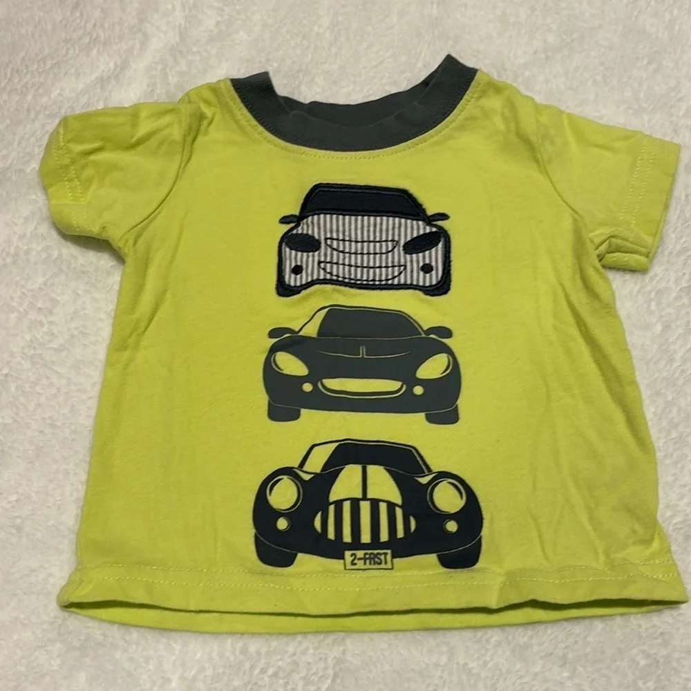 0-3 months green with 3 cars Carter’s shirt for baby! Adorable and comfortable
